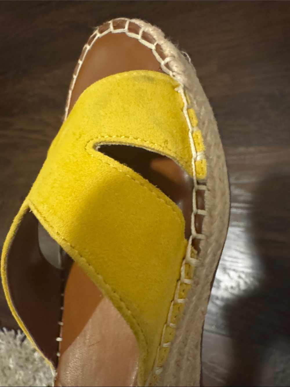 Franco Sarto Yellow Suede Espadrille Sandals - Picture 11 of 11